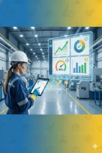 Gerente consultando sus scorecards de facility services.