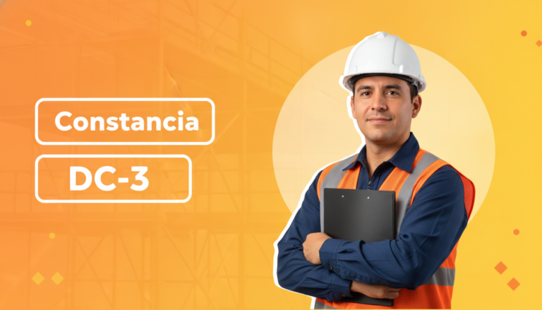 Instructor de capacitación entregando la constancia DC-3 en un centro de trabajo