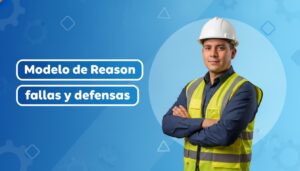 Especialista en prevención de riesgos con casco y chaleco reflectante
